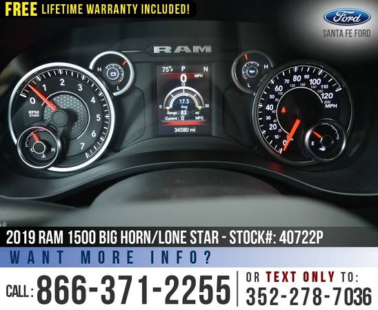 *** 2019 Ram 1500 Big Horn/Lone Star *** Camera - Push to Start -... for sale in Alachua, GA – photo 12