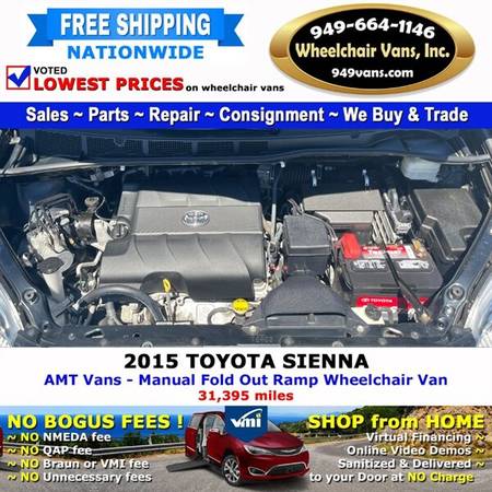 2015 Toyota Sienna L Wheelchair Van AMT Vans - Manual Fold Out Ramp for sale in Laguna Hills, CA – photo 11