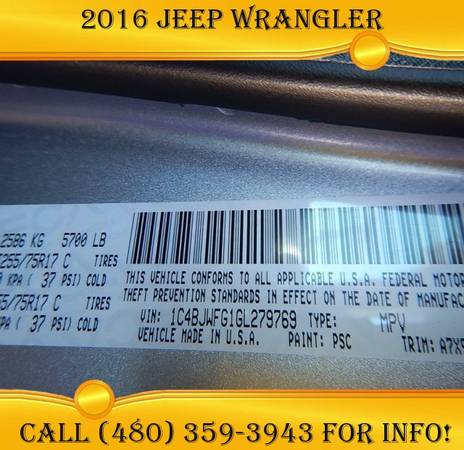 2016 Jeep Wrangler Unlimited Rubicon - Low Rates Available! for sale in Avondale, AZ – photo 15