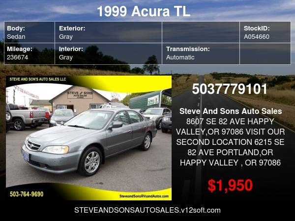 1999 Acura TL 3 2 4dr Sedan - - by dealer - vehicle for sale in Happy valley, OR – photo 24