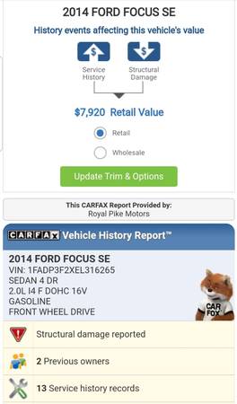 2014 FORD FOCUS *80K MILES* LOADED, EXCELLENT !+3 MONTH WARRANTY for sale in Front Royal, VA – photo 2