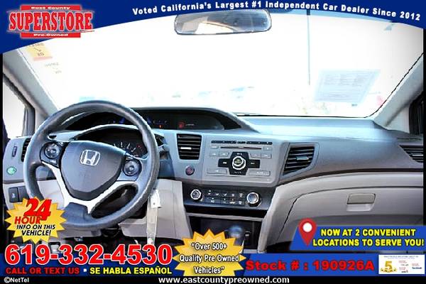 2012 HONDA CIVIC LX sedan-EZ FINANCING-LOW DOWN! for sale in El Cajon, CA – photo 10