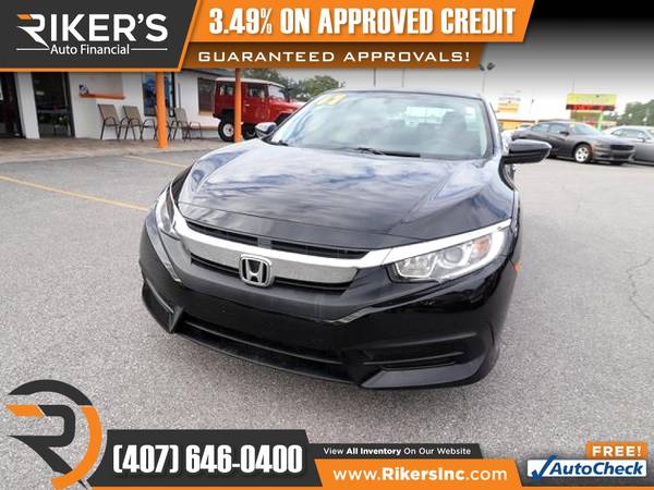 $192/mo - 2017 Honda Civic LX - 100 Approved! - cars & trucks - by... for sale in Kissimmee, FL – photo 4