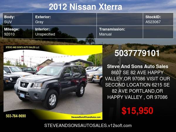2012 Nissan Xterra S 4x4 4dr SUV 5A - - by dealer for sale in Happy valley, OR – photo 22