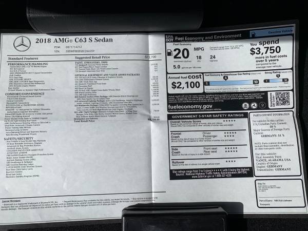 2018 Mercedes AMG C63 S Sedan for sale in Paso robles , CA – photo 20