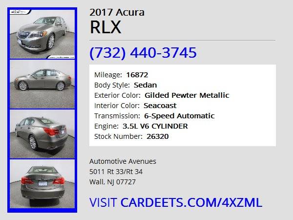 2017 Acura RLX, Gilded Pewter Metallic - cars & trucks - by dealer -... for sale in Wall, NJ – photo 22