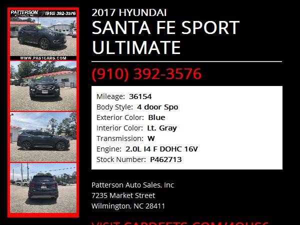 2017 HYUNDAI SANTA FE SPORT ULTIMATE for sale in Wilmington, NC – photo 22