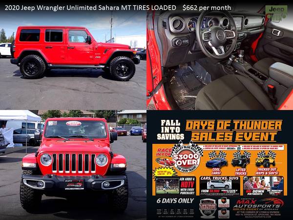 $730/mo - 2020 Jeep Wrangler Unlimited MAXED OUT SAHARA - LIFETIME... for sale in Spokane, WA – photo 14