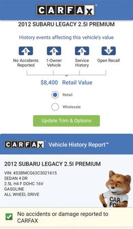 2012 Subaru Legacy Premium - - by dealer - vehicle for sale in south burlington, VT – photo 15