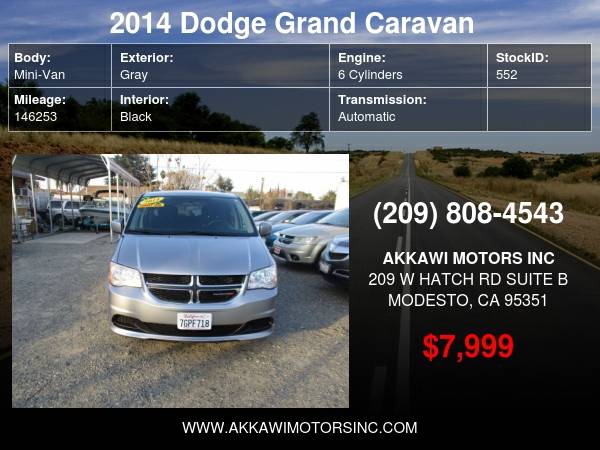 2014 Dodge Grand Caravan 4dr Wgn SXT - cars & trucks - by dealer -... for sale in Modesto, NV