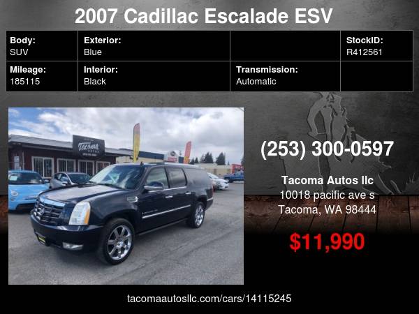 2007 Cadillac Escalade ESV Base AWD 4dr SUV - - by for sale in Tacoma, WA – photo 21