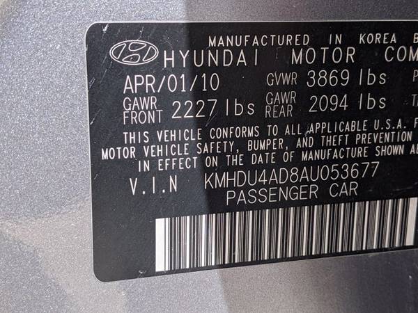 2010 Hyundai Elantra GLS PZEV SKU: AU053677 Sedan for sale in Lewisville, TX – photo 20