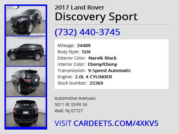 2017 Land Rover Discovery Sport, Narvik Black - cars & trucks - by... for sale in Wall, NJ – photo 22