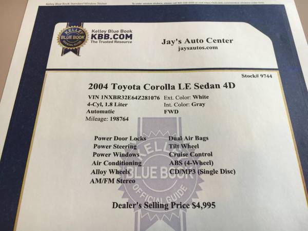 2004 Toyota Corolla LE Sedan - Affordable! - - by for sale in Pleasanton, CA – photo 15