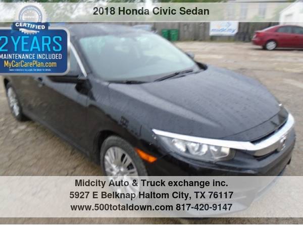 2018 HONDA CIVIC SEDAN LX CVT 500totaldown com low monthly for sale in Haltom City, TX – photo 8