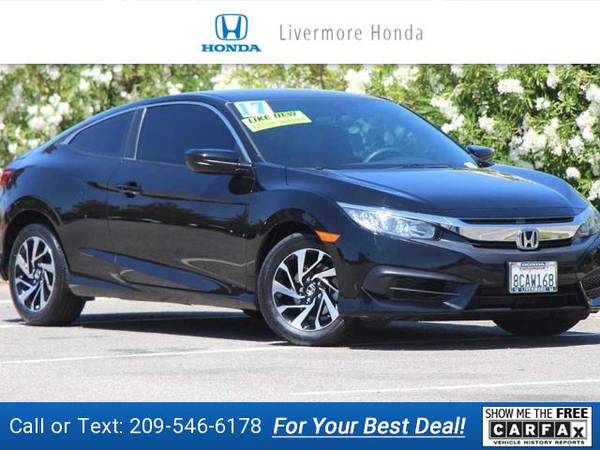 2017 Honda Civic LX-P coupe Crystal Black Pearl for sale in Livermore, CA