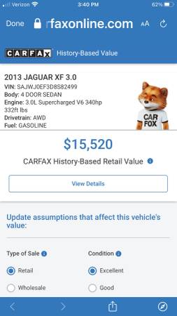 2013JAGUAR XF AWD SUPERCHARGED 3.0 SEDAN - cars & trucks - by dealer... for sale in Sarasota, FL – photo 2