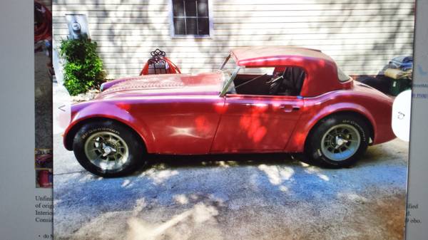 1962 Austin Healey kit car - cars & trucks - by owner - vehicle... for sale in Hickory, NC – photo 5