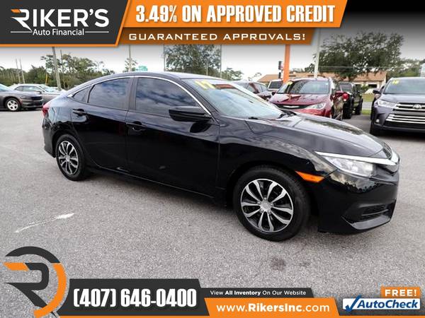 $192/mo - 2017 Honda Civic LX - 100 Approved! - cars & trucks - by... for sale in Kissimmee, FL – photo 7