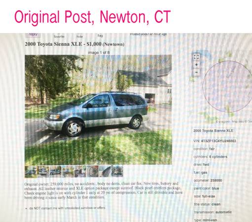 2000 Toyota Sienna, READ BEFORE YOU BUY for sale in West Haven, CT – photo 3