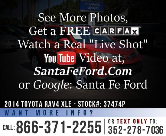 2014 TOYOTA RAV4 XLE SUV *** XM, Bluetooth, Backup Camera, Toyota RAV4 for sale in Alachua, FL – photo 7