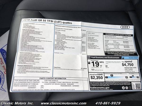2019 Audi Q8 3 0T Quattro Premium 1-OWNER! LOADED! - cars & for sale in Finksburg, District Of Columbia – photo 24