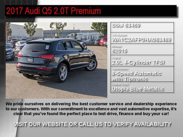 _63469- 2017 Audi Q5 2.0T Premium CARFAX 1-Owner w/Navigation! 17... for sale in Van Nuys, CA – photo 2