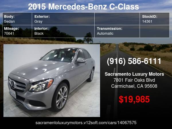 2015 Mercedes-Benz C-Class C 300 4MATIC AWD C300 C250 C350 WE for sale in Carmichael, CA – photo 23