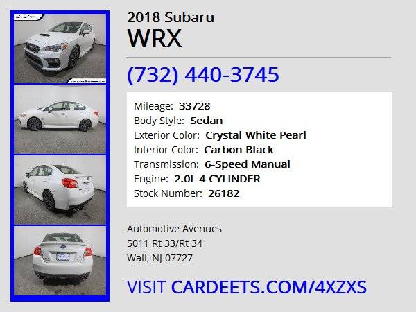 2018 Subaru WRX, Crystal White Pearl - cars & trucks - by dealer -... for sale in Wall, NJ – photo 22
