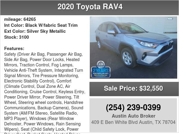 2020 Toyota RAV4 XLE Certified Pre-Owned w/FREE Warranty - cars & for sale in Austin, TX – photo 8