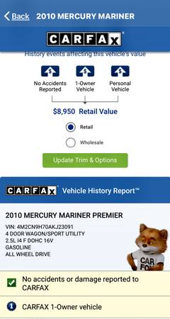 2010 Mercury Mariner Premier 4WD *Only 76K miles* Great Condition -... for sale in Painesville , OH – photo 2