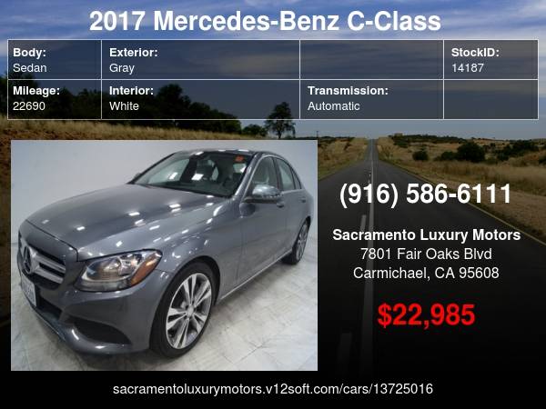 2017 Mercedes-Benz C-Class C 300 22K MILES SPORT C300 C350 C250 with... for sale in Carmichael, CA – photo 24
