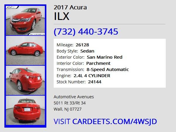 2017 Acura ILX, San Marino Red - cars & trucks - by dealer - vehicle... for sale in Wall, NJ – photo 22