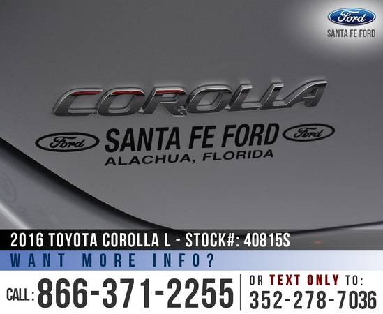 ‘16 Toyota Corolla L *** Cruise Control, Touchscreen, Bluetooth ***... for sale in Alachua, FL – photo 21