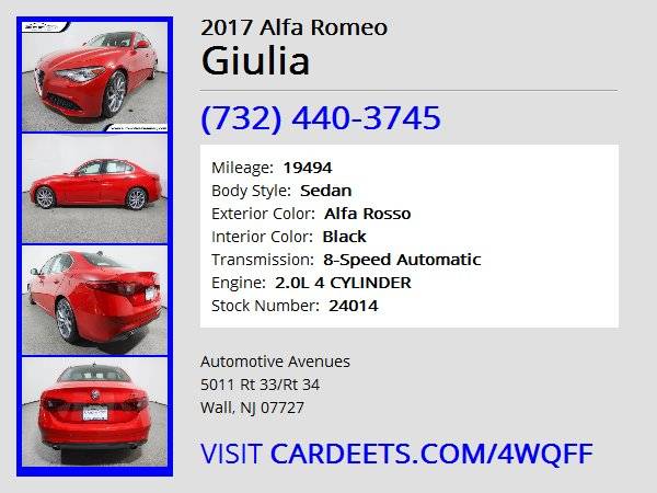 2017 Alfa Romeo Giulia, Alfa Rosso - cars & trucks - by dealer -... for sale in Wall, NJ – photo 22
