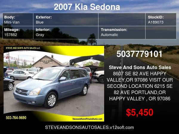 2007 Kia Sedona - - by dealer - vehicle automotive sale for sale in Happy valley, OR – photo 24