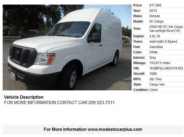 2013 CHEVROLET EXPRESS 2500 FULL SIZE CARGO VAN FLEX FUEL ONE OWNER for sale in Modesto, CA – photo 17