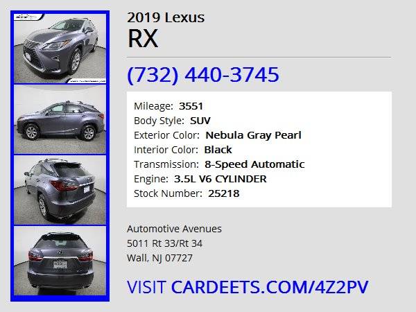 2019 Lexus RX, Nebula Gray Pearl - - by dealer for sale in Wall, NJ – photo 22