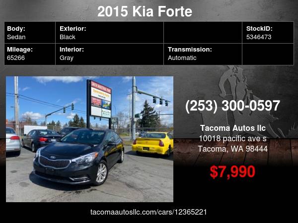 2015 Kia Forte LX 4dr Sedan 6A - - by dealer - vehicle for sale in Tacoma, WA – photo 12