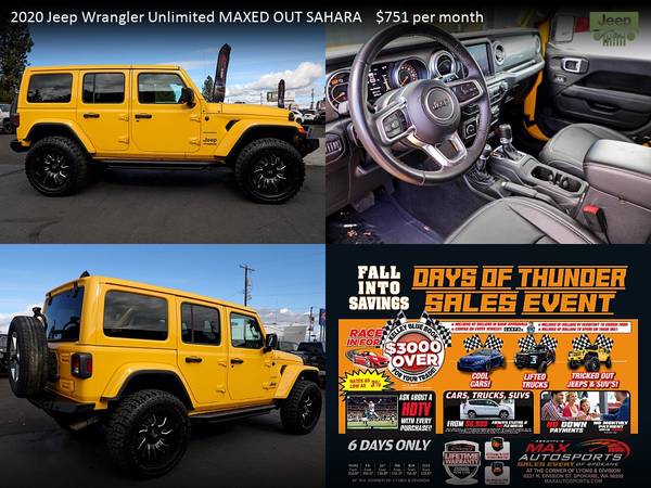 $730/mo - 2020 Jeep Wrangler Unlimited MAXED OUT SAHARA - LIFETIME... for sale in Spokane, WA – photo 13