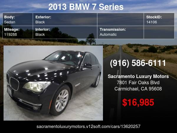 2013 BMW 7 Series 740i LOW MILES 750I 750LI WARRANTY BLACK FIRDAY... for sale in Carmichael, CA – photo 22