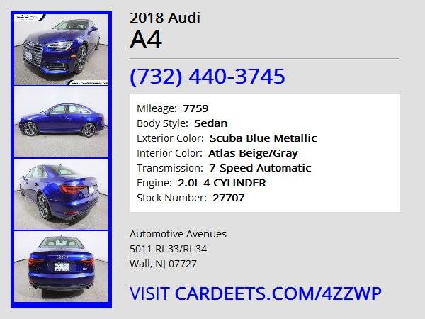 2018 Audi A4, Scuba Blue Metallic - - by dealer for sale in Wall, NJ – photo 22