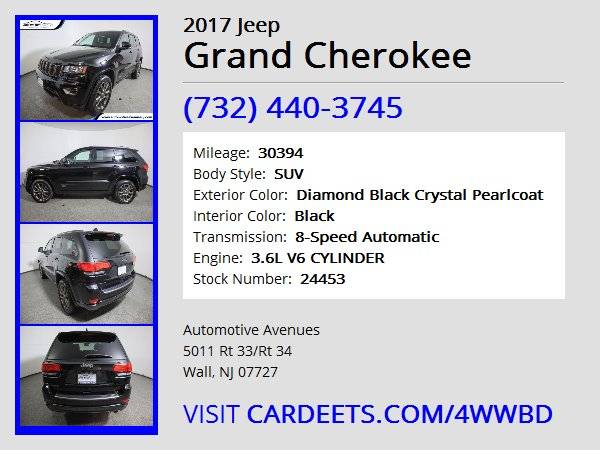 2017 Jeep Grand Cherokee, Diamond Black Crystal Pearlcoat - cars &... for sale in Wall, NJ – photo 22