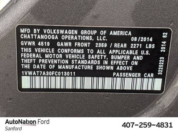 2015 Volkswagen Passat 1.8T Wolfsburg Ed SKU:FC013011 Sedan - cars &... for sale in Sanford, FL – photo 16