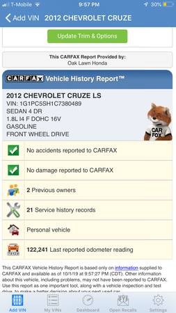 2012 Chevrolet Cruze LS 4 door sedan for sale in Alsip, IL – photo 18