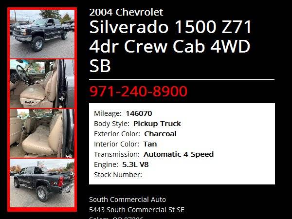 2004 CHEVROLET SILVERADO 1500 LIFTED CREW CAB SHORT BED NICE TRUCK!! for sale in Salem, OR – photo 8