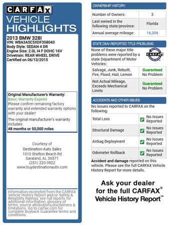 2013 BMW 3-Series 328i 131k miles FREE Warranty & CarFax! - cars for sale in Saraland, AL – photo 2