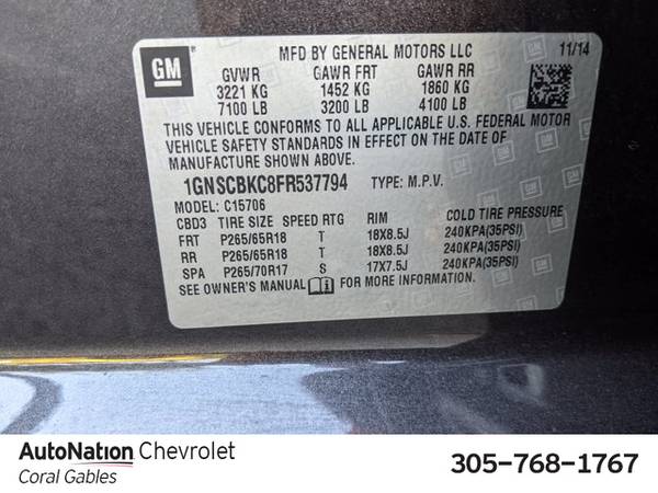 2015 Chevrolet Tahoe LT SKU:FR537794 SUV - cars & trucks - by dealer... for sale in Miami, FL – photo 16