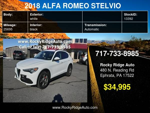 2018 ALFA ROMEO STELVIO SPORT Rocky Ridge Auto - - by for sale in Ephrata, PA – photo 24
