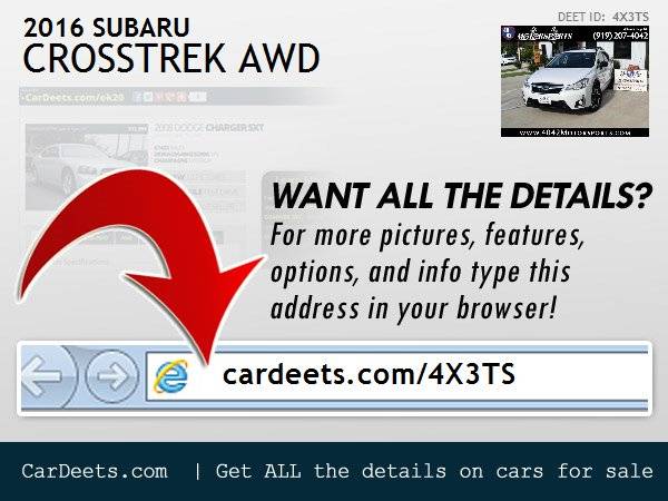 2016 SUBARU CROSSTREK AWD 5 SPEED BT BACKUP CAM 30MPG! - cars &... for sale in Willow Springs, NC – photo 24